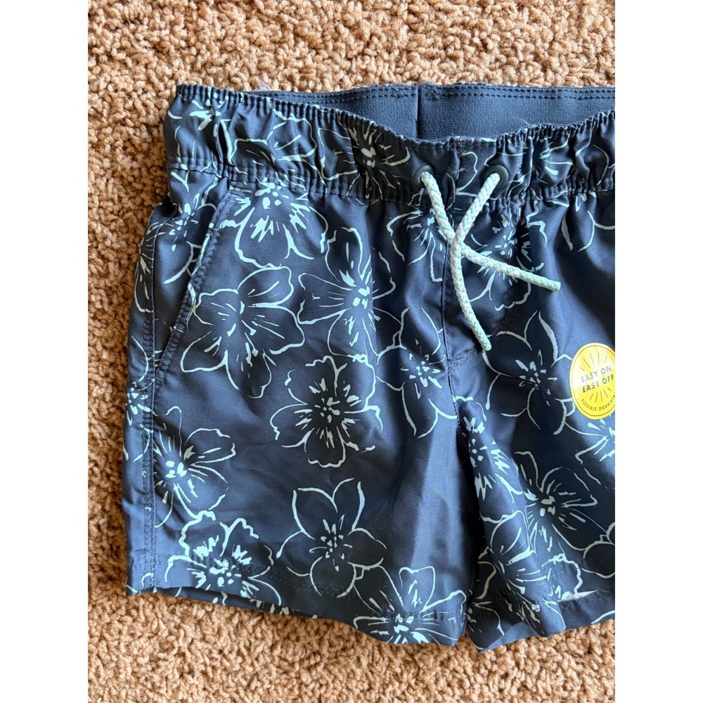 Cat & Jack Gray Hawaiian Floral Mesh Lined Swim Trunks Shorts Boy XS 4-5 NEW NWT - Picture 2 of 8